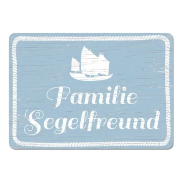 Türschild im maritimen Stil oder mit anderem Wunschtext hellblau Format A4
