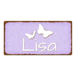 Türschild im Vintage Look mit Wunschtext 20 x 10 cm violett 20 x 10 cm