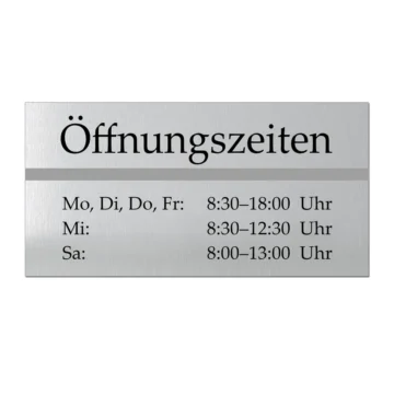 Türschild - Öffnungszeiten - ClassicLine - Größe: 200 x 100 mm
