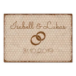 Türschild Pünktchen mit Wunschtext vintage cappuccino Format A4