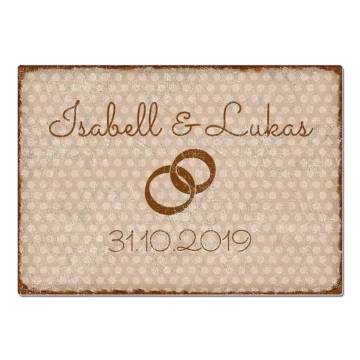 Türschild Pünktchen mit Wunschtext vintage cappuccino Format A4