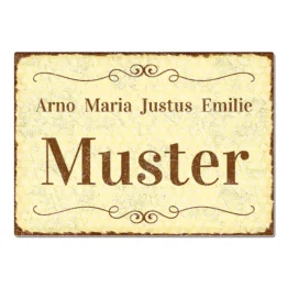 Türschild Pünktchen mit Wunschtext vintage gelb Format A4