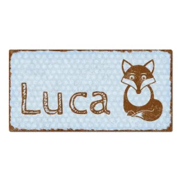 Türschild Pünktchen mit Wunschtext vintage hellblau 20 x 10 cm