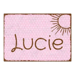 Türschild Pünktchen mit Wunschtext vintage rosa Format A4