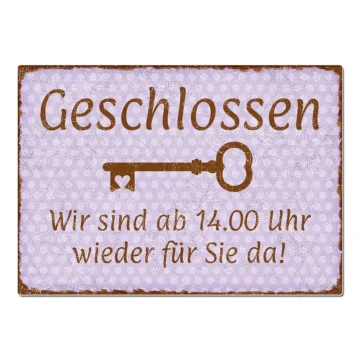 Türschild Pünktchen mit Wunschtext vintage violett Format A4