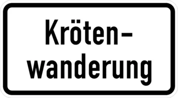 Umweltschutzschild - Krötenwanderung