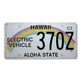 US Nummernschild Hawaii mit Regenbogen - Electric Vehicle