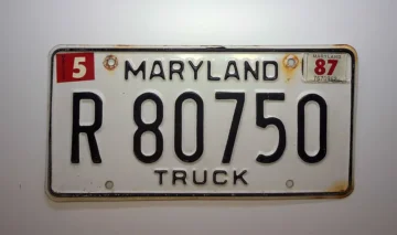 US Nummernschild Maryland Truck- original Nummernschild aus den USA