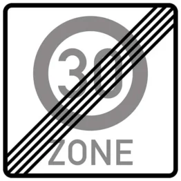 Verkehrsschild - Ende einer Tempo 30-Zone