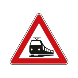 Verkehrszeichen StVO - Dreieckiges Verkehrsschild Bahnübergang