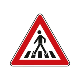 Verkehrszeichen StVO - Dreieckiges Verkehrsschild Fußgängerüberweg