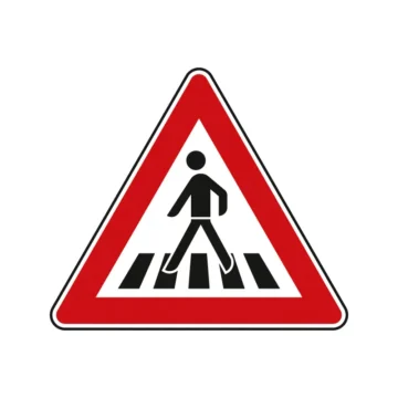 Verkehrszeichen StVO - Dreieckiges Verkehrsschild Fußgängerüberweg