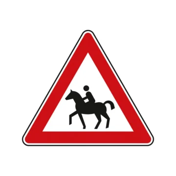 Verkehrszeichen StVO - Dreieckiges Verkehrsschild Reiter