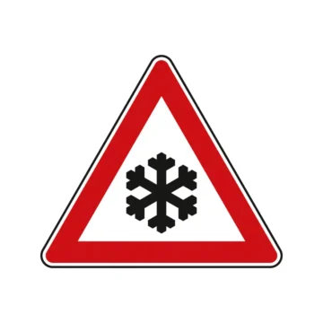 Verkehrszeichen StVO - Dreieckiges Verkehrsschild Schnee- oder Eisglätte