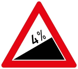 Verkehrszeichen StVO - Dreieckiges Verkehrsschild Steigung in mehreren Varianten