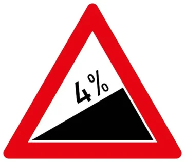Verkehrszeichen StVO - Dreieckiges Verkehrsschild Steigung in mehreren Varianten
