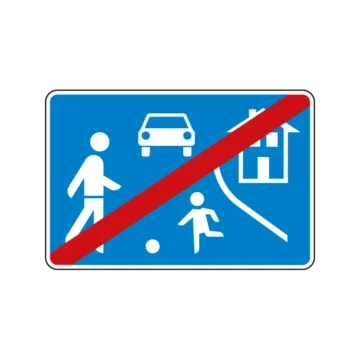 Verkehrszeichen StVO - Ende einer verkehrsberuhigten Zone