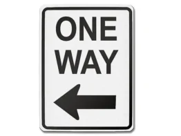 Verkehrszeichen USA - One way left - 31,5 x 42 cm
