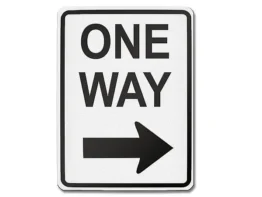 Verkehrszeichen USA - One way right -31,5 x 42 cm