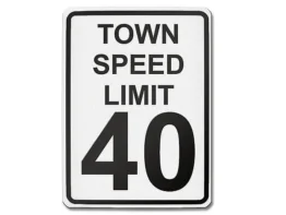 Verkehrszeichen USA - Town speed limit 40 - 31,5 x 42 cm
