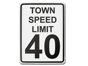 Verkehrszeichen USA - Town speed limit 40 - 31,5 x 42 cm
