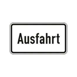 Verkehrszeichen Zusatzschild StVO - Ausfahrt