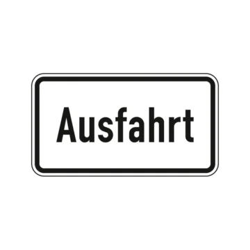 Verkehrszeichen Zusatzschild StVO - Ausfahrt