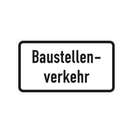 Verkehrszeichen Zusatzschild StVO - Baustellenverkehr