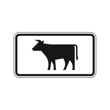 Verkehrszeichen Zusatzschild StVO - Kuh