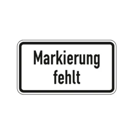 Verkehrszeichen Zusatzschild StVO - Markierung fehlt