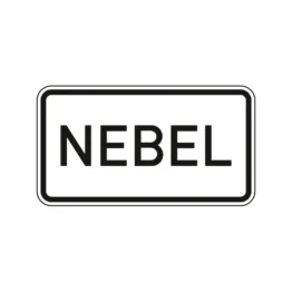 Verkehrszeichen Zusatzschild StVO - Nebel