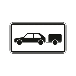 Verkehrszeichen Zusatzschild StVO - PKW mit Anhänger