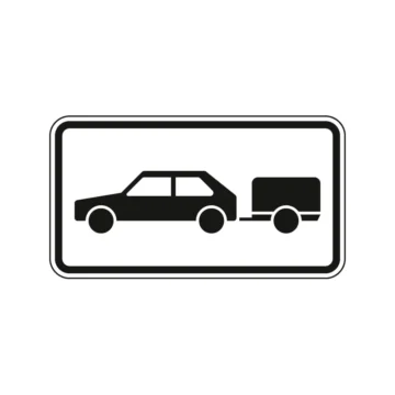 Verkehrszeichen Zusatzschild StVO - PKW mit Anhänger