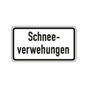Verkehrszeichen Zusatzschild StVO - Schneeverwehungen