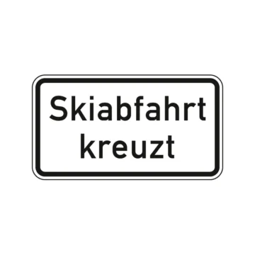 Verkehrszeichen Zusatzschild StVO - Skiabfahrt kreuzt