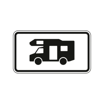 Verkehrszeichen Zusatzschild StVO - Wohnwagen
