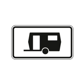 Verkehrszeichen Zusatzschild StVO - Wohnwagen - Parkzeit mehr als 14 Tage