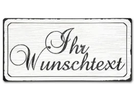 Vintage Schild aus Aluminium mit Wunschtext 30 x 15 cm