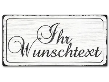Vintage Schild aus Aluminium mit Wunschtext 30 x 15 cm