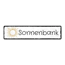 Vintage Schild aus Aluminium mit Wunschtext weiß | 30 x 7.5 cm