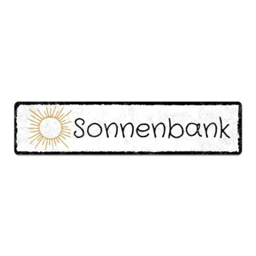 Vintage Schild aus Aluminium mit Wunschtext weiß | 30 x 7.5 cm
