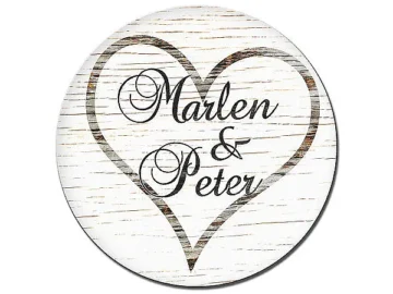 Vintage Schild Herz mit Namen