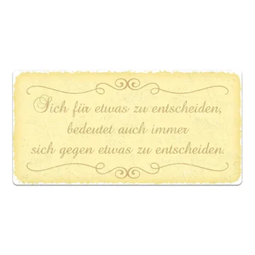 Vintage Schild mit Wunschtext gelb 30 x 15 cm