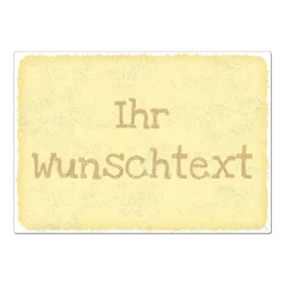 Vintage Schild mit Wunschtext gelb Format A4