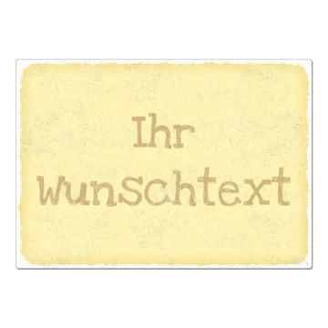 Vintage Schild mit Wunschtext gelb Format A4