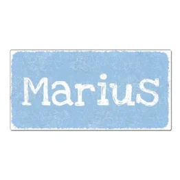 Vintage Schild mit Wunschtext hellblau 30 x 15 cm