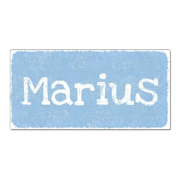 Vintage Schild mit Wunschtext hellblau 30 x 15 cm