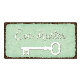 Vintage Schild mit Wunschtext mint 30 x 15 cm