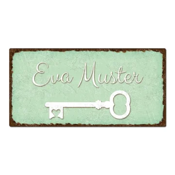 Vintage Schild mit Wunschtext mint 30 x 15 cm