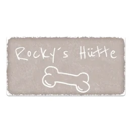 Vintage Schild mit Wunschtext taupe 30 x 15 cm
